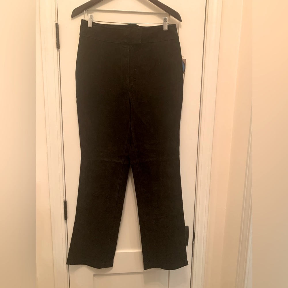 Black suede pants